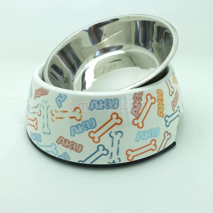 Удобная съемная двойная противоскользящая круглая миска для собак из