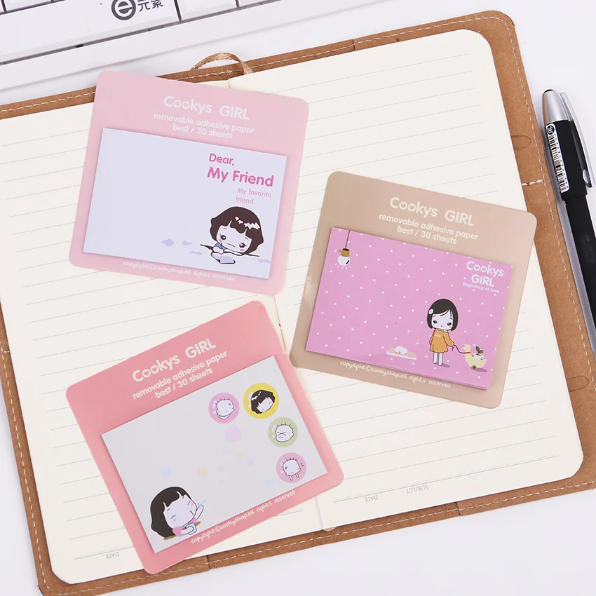 Kawaii Девушка серии блокноты наклейки липкие заметки записная бумага Блокнот план