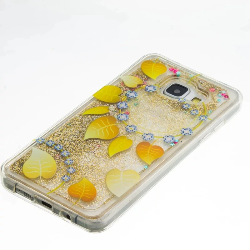 Хит! Блестящий Золотой лист динамический жидкий зыбучий песок жесткий чехол для