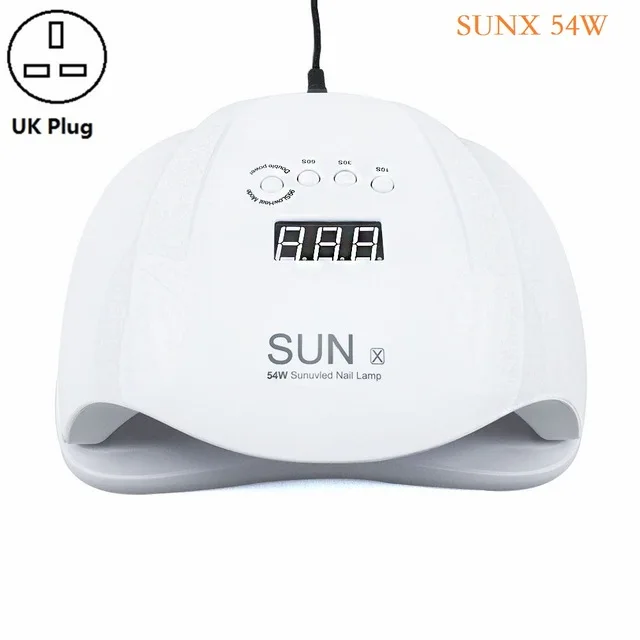 54W UK SUN X Plus 80 Вт/54 Вт Сушилка для ногтей Светодиодная УФ-лампа для ногтей двойная мощность 42 светодиодный s лак для всех гель-лаков лампа для лечения маникюра Сушилка для ногтей - Цвет: 54W UK