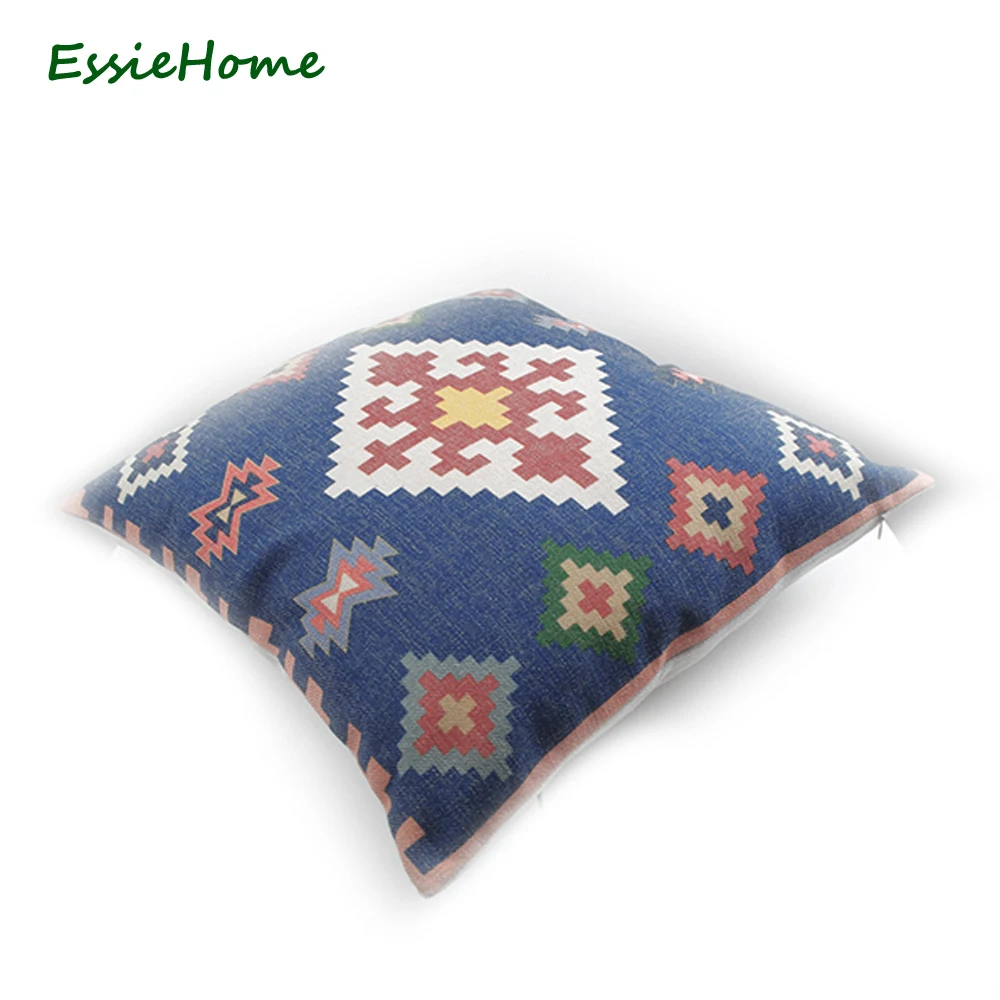 Силиконовая наволочка для подушки ESSIE HOME из хлопка и льна с цифровым принтом в