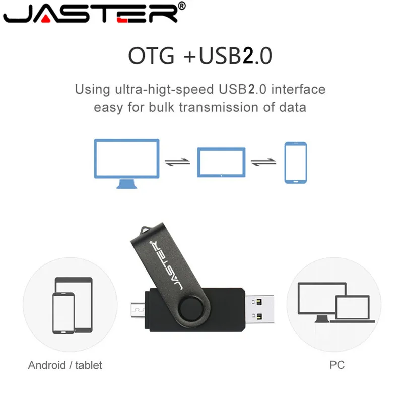 JASTER OTG USB флеш-накопитель 128 Гб металлический флеш-накопитель 8 ГБ 16 ГБ 32 ГБ 64 Гб 128 ГБ флеш-накопитель 256 ГБ двойное использование Micro USB карта памяти