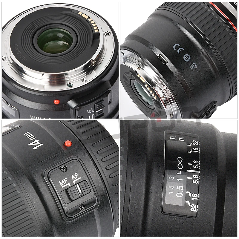 Новое поступление ультраширокоугольный объектив YONGNUO YN14mm AF MF F2.8 для камеры Canon 60d