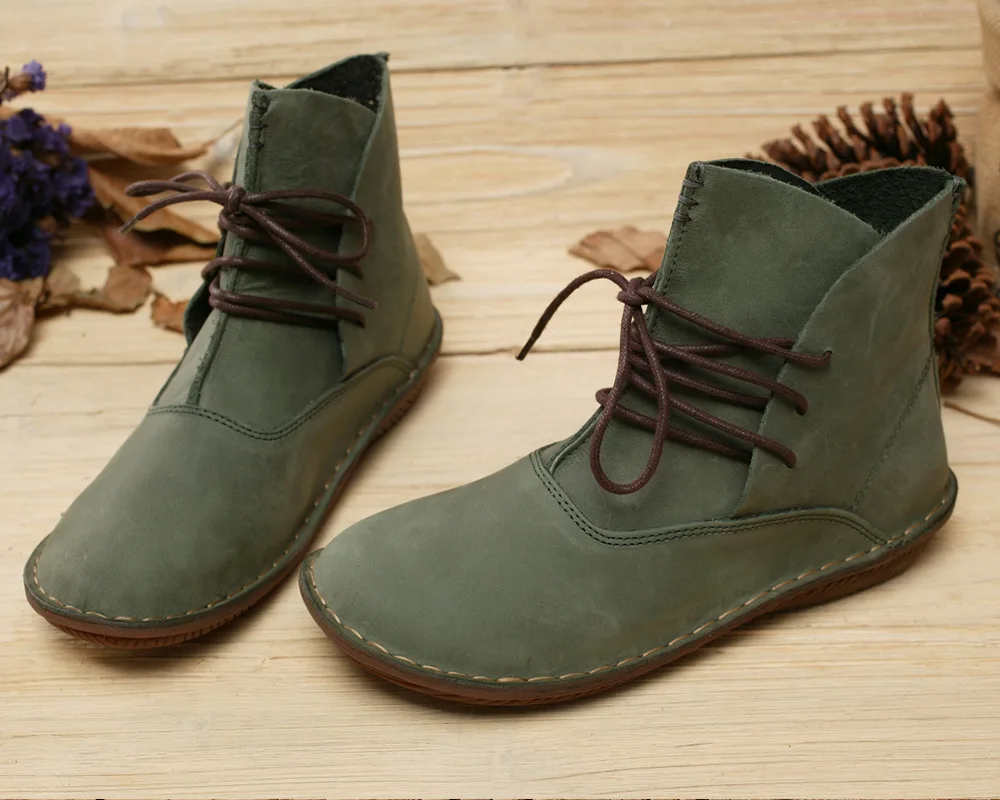 Женская зимняя обувь Ботинки ручной работы из натуральной кожи Женские ботинки в