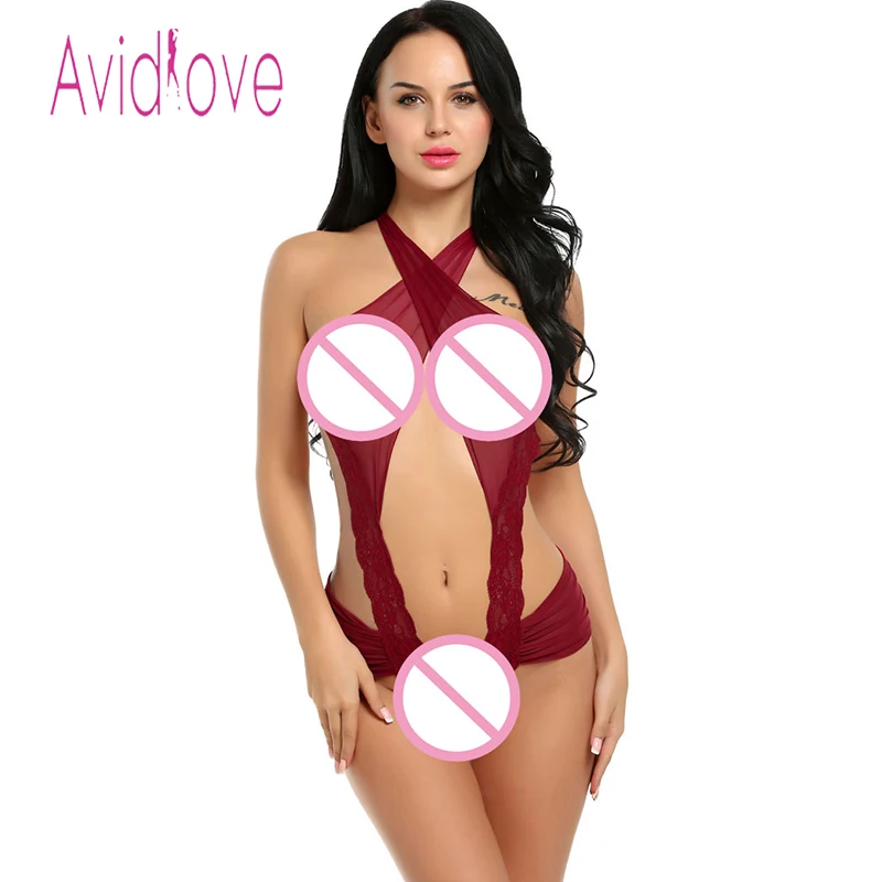 Женское Кружевное боди с цветочным принтом Avidlove сексуальное нижнее белье