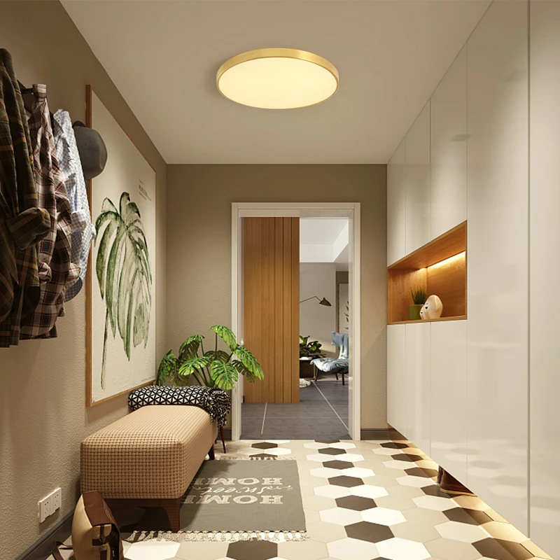 Светильник потолочный светодиодный медный 5 Вт в американском стиле с акриловой