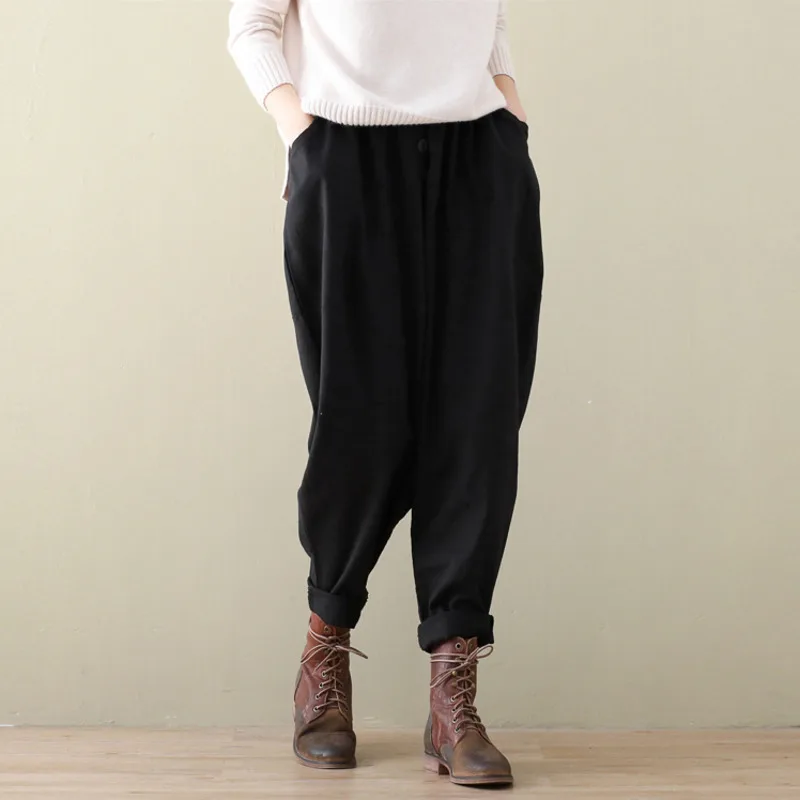 Женские шаровары LANMREM повседневные хлопковые большого цвета в стиле ретро