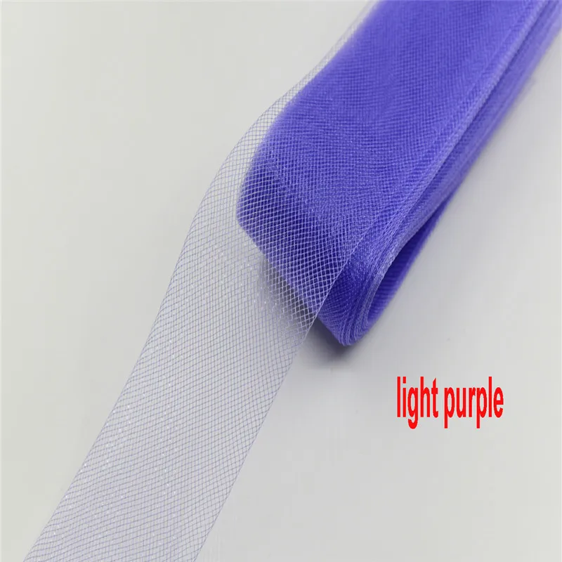light purple Цвет 5 см(2 дюйма) Конский волос Плетеный гибкий Свадебный чародей кринолин для платья шляпы ремесла 22 ярдов мягкая жесткая для выбора - Цвет: light purple