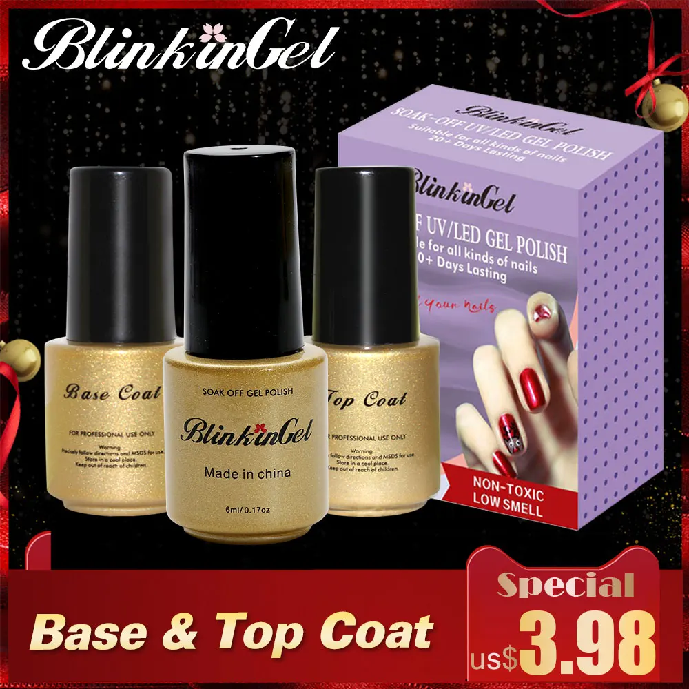 BlinkinGel 2 шт./компл. гель-основа для ногтей и топ-лак минеральная основа топ