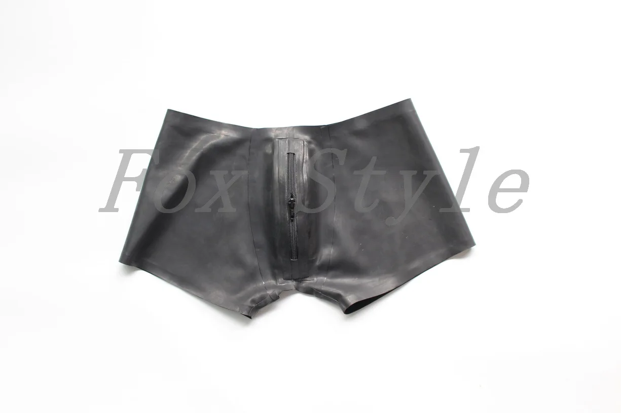 Резиновые шорты с открытой спиной и молнией спереди латексные нижние задней