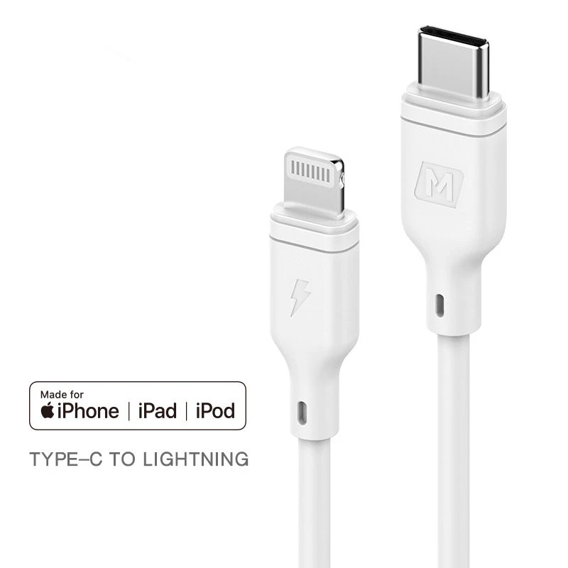 Белый MFI сертифицированный usb c к lightning зарядный кабель для iPhone xs max xr x 8 7 6s plus ipad PD кабель быстрое зарядное устройство короткое 18 Вт - Цвет: Белый