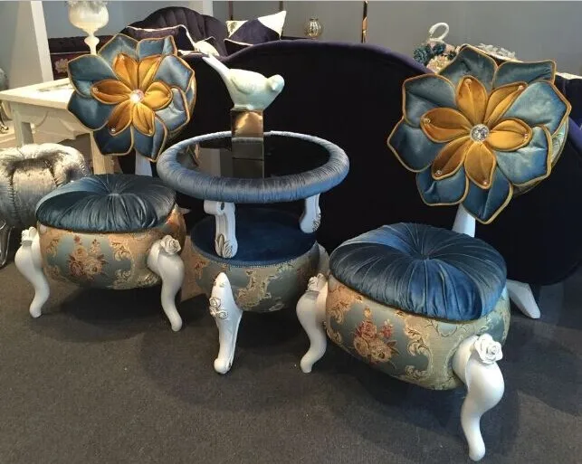 Европейский стиль красивый цветок диван стулья с центральным столом | Мебель