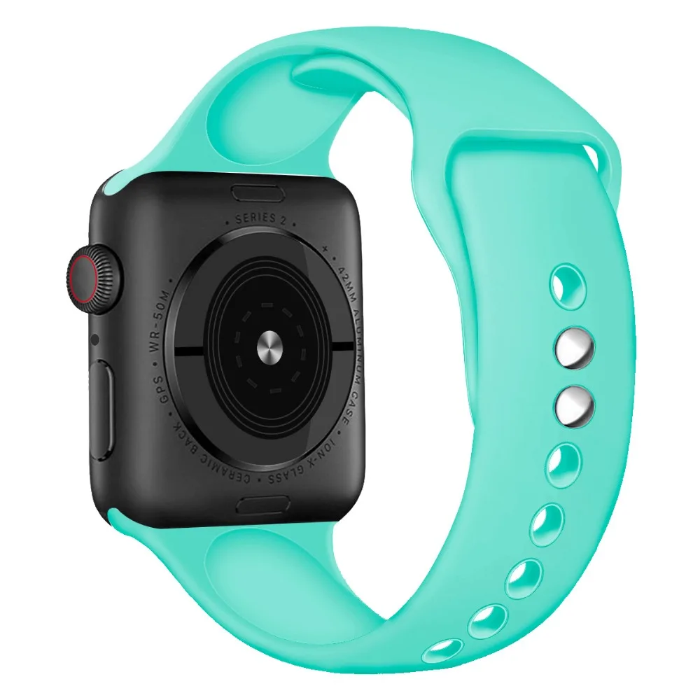 Ремешок для Apple Watch 38 мм 42 мм iWatch 4 ремешка 44 мм 40 мм спортивный силиконовый ремень браслет Apple watch 5 4 3 2 Аксессуары для ремешка