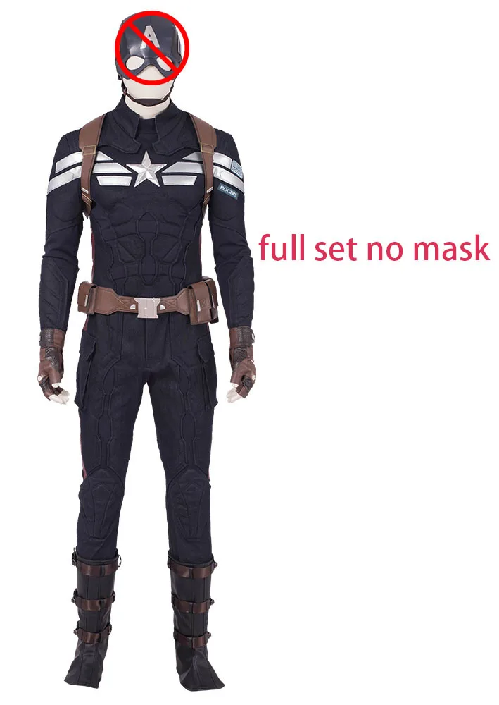 no mask Мстители 4 эндигра Капитан Америка Косплей Костюм Steve Rogers полный комплект костюм для Хэллоуина карнавальный наряд индивидуальный заказ - Цвет: no mask
