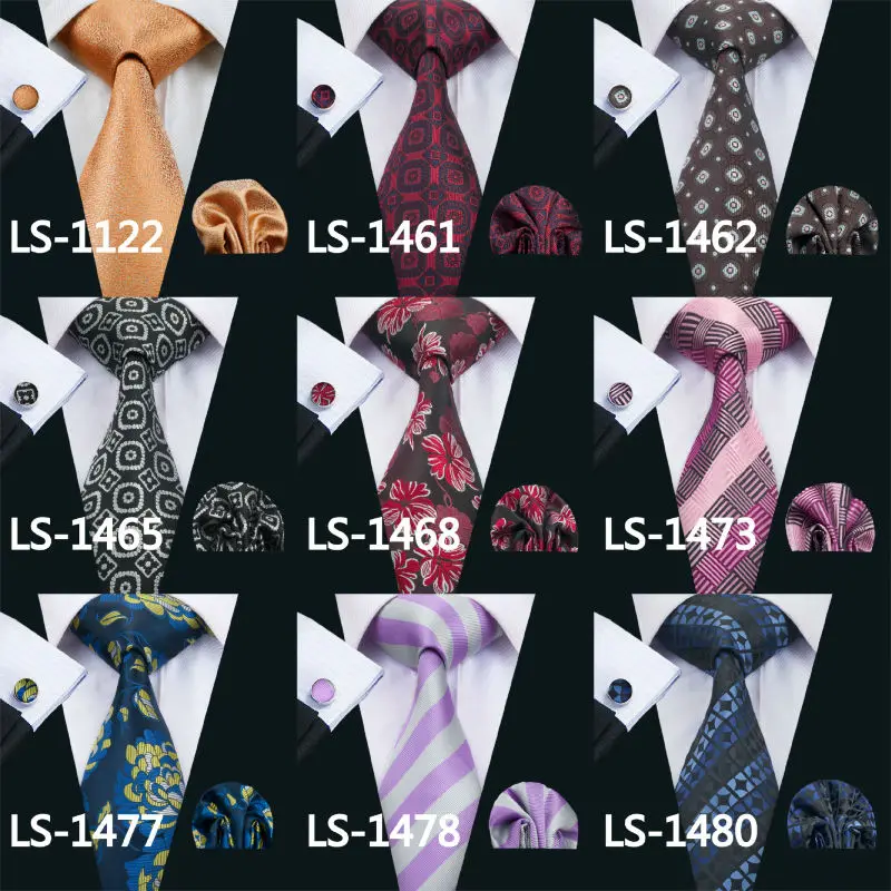 Мужской комплект из галстука и запонок 100% шелка|tie hanky cufflink set|cufflinks setsets for men |