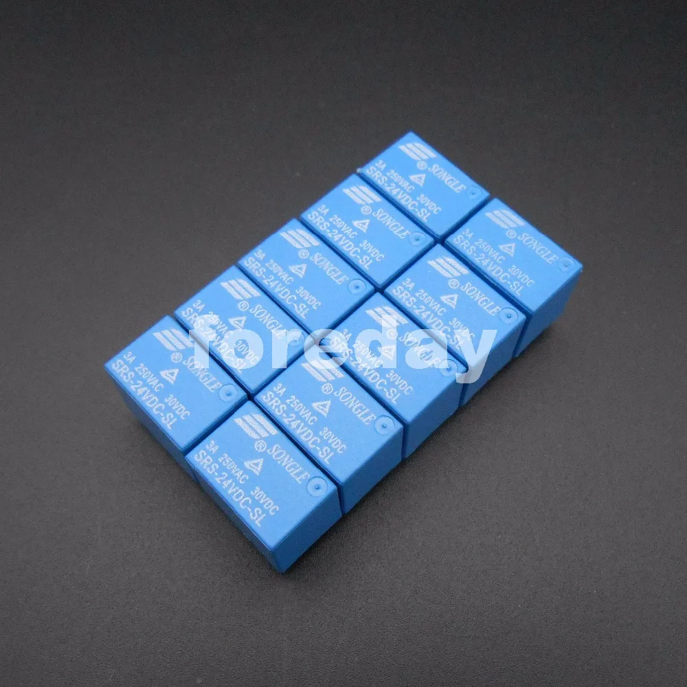 100 шт. SONGLE реле мощности SRS PCB 6 контактов синий 5 В 9 12 24 стандартная фотография|power