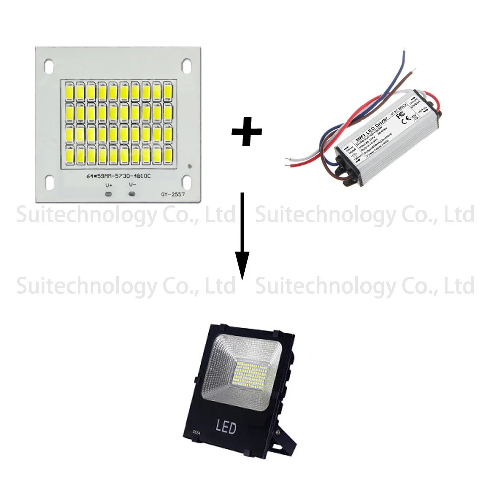 Светодиодный светильник SMD5730 10 Вт 20 Вт 30 Вт 50 Вт светодиодный источник освещения теплый белый чистый белый светодиодный печатная плата для DIY 10 20 30 50 Вт наружный прожектор