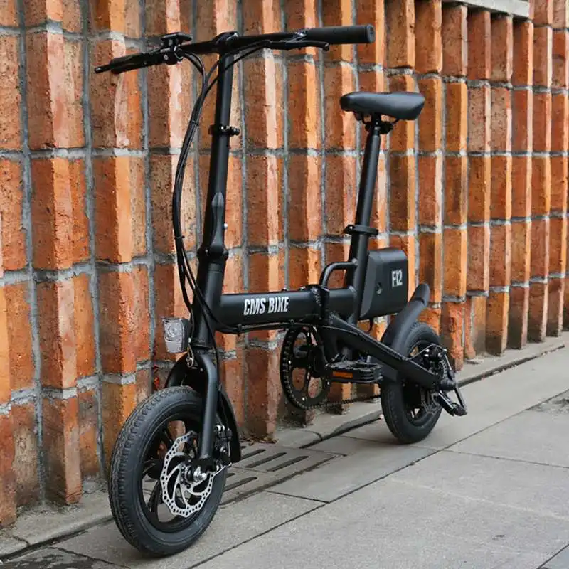 CMSBIKE F12 36V 6.6AH 250W черный 12 дюймов городской складной электровелосипед 20 км/ч 50 км