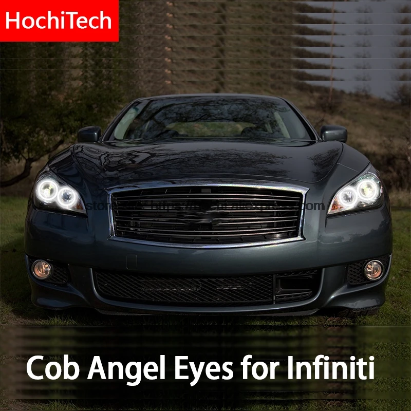 

Для Infiniti M(Y51) M25L M35hL M35 M37 M56 Q70 COB Led дневное освещение Белый Cob Led Angel Eyes безотказное кольцо ультра яркий