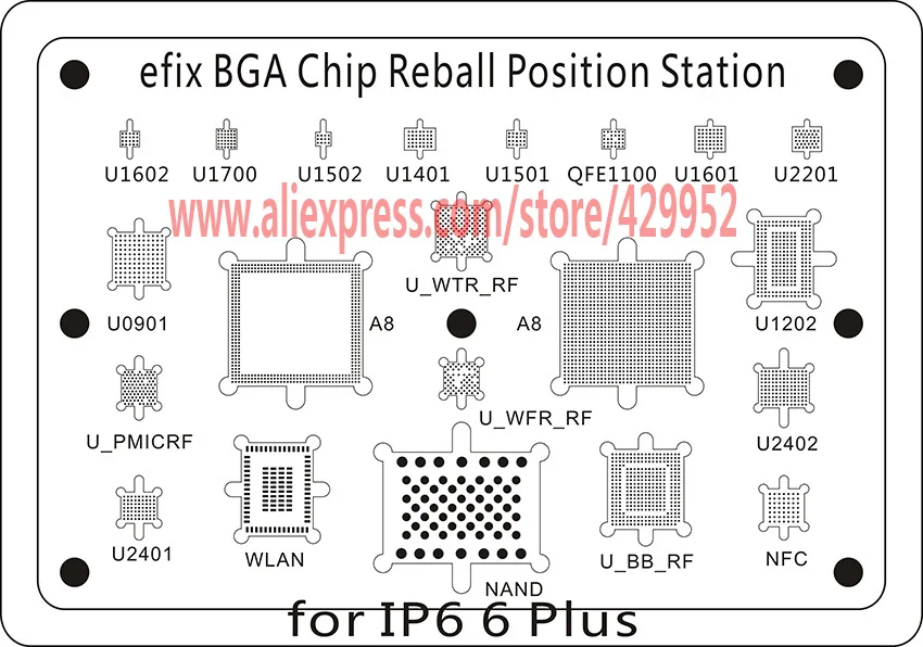 Efix BGA Chip Reball трафарет A8 A9 A10 паяльная станция Утюг сварочный флюс Fix iPhone 6 6s 7 Plus NAND IC Инструменты комплект материнская плата