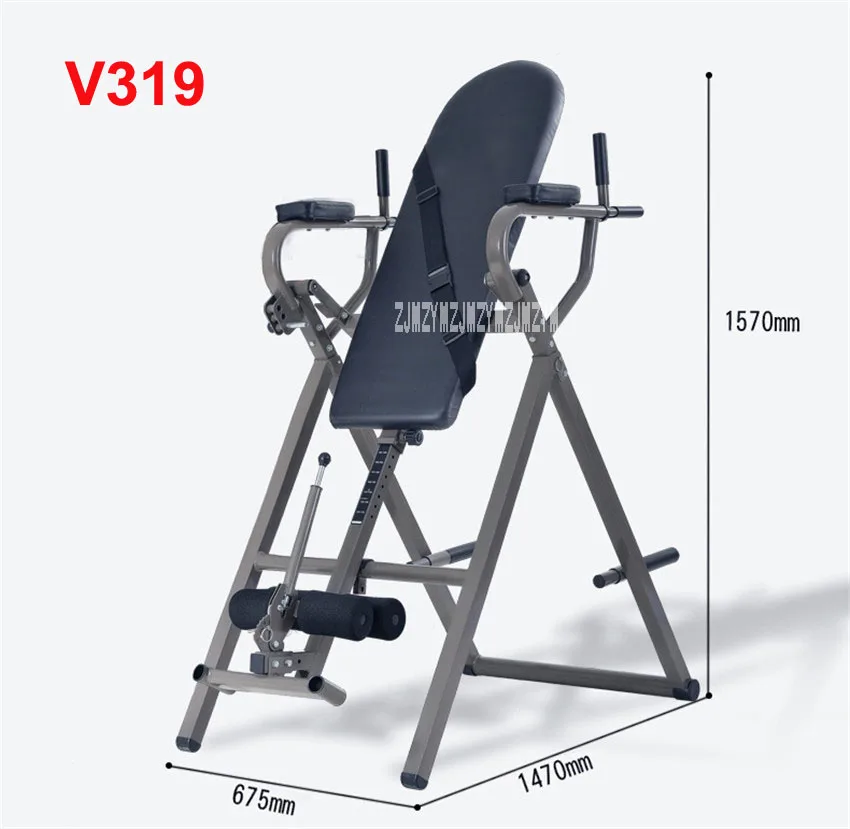 Черный V319 стол для инверсионной терапии подбородок горизонтальный бар и параллельные брусья задний Носилки машина фитнес оборудование ручной Стенд Машина - Цвет: Черный