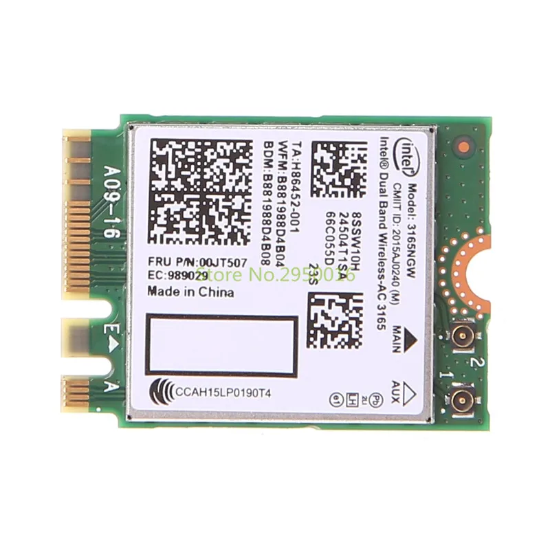 

for Intel Dual Band Bluetooth Wireless-AC 3165 BT4.0 2.4G/5G 433M NGFF NGW Net Card Wireless Wifi Network Card C26