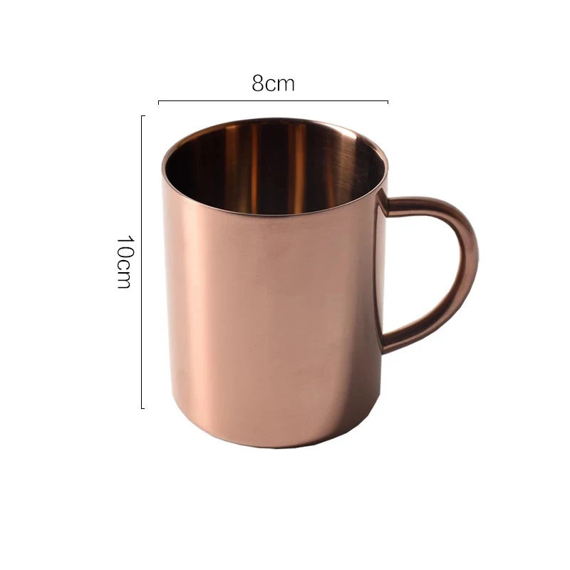 NOOLIM 304 Stainless Steel Mugs Double Titanium Anti-hot Mug Plating Gold Rose Sliver Coffee Cup Breakfast Milk Cups 450ml | Дом и сад