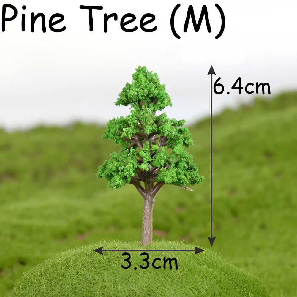 pine tree (M) 1 шт. садовые украшения мини дерево Фея миниатюры микро пейзаж смолы ремесла фигурка бонсай сад украшения для террариума - Цвет: pine tree (M)