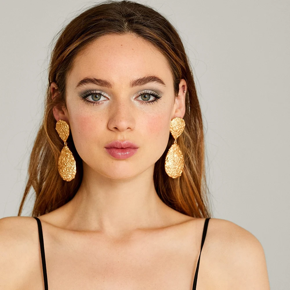 ZA Designs пляжные серьги-капли из ракушки для женщин Панк Золотой Цвет Морская звезда массивные серьги Свадебные подарки ювелирные изделия