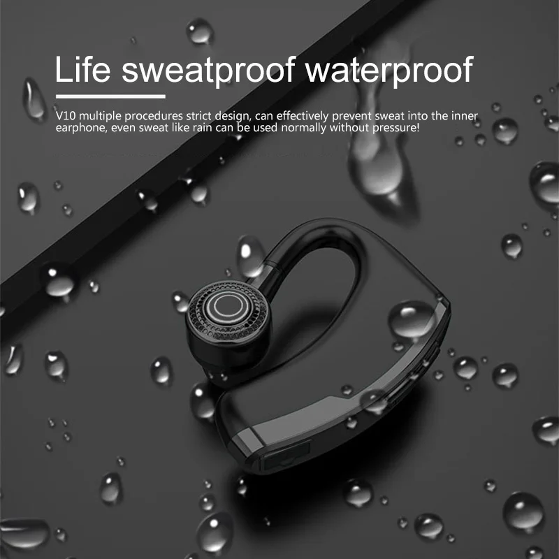 

New V9 Wireless Handsfree Bluetooth Earphones Noise Control Business Wireless Car Bluetooth Headset With Mic For Driver Sport