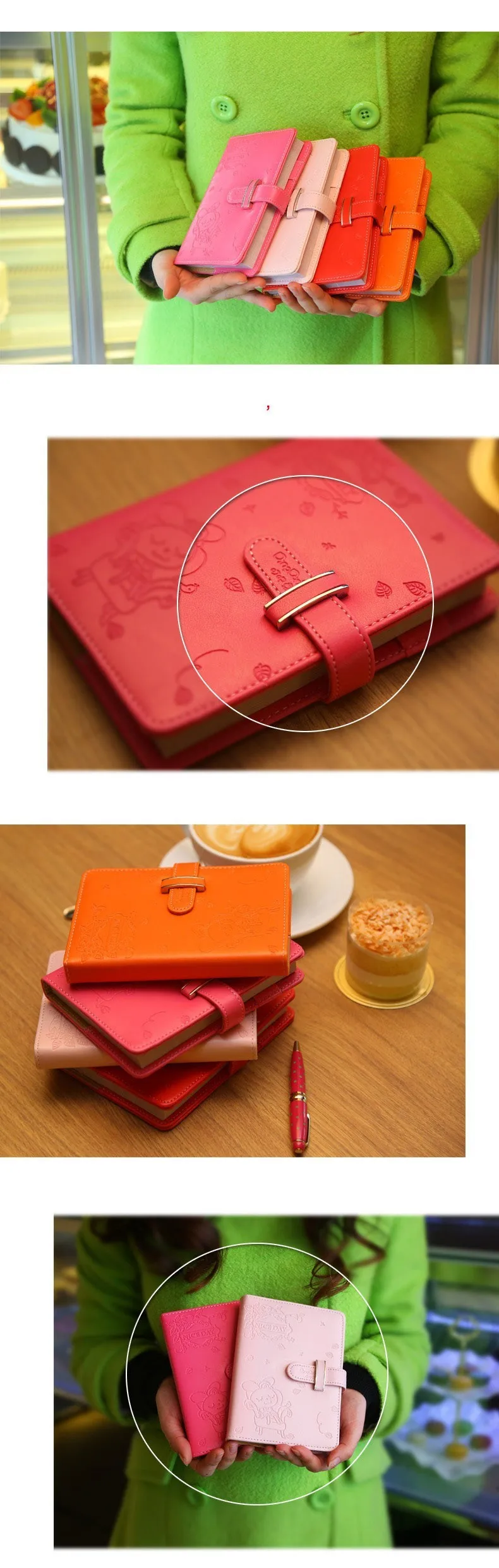 HOT Cute Weekly Planner Leather Notebook kawaii school diary A6 148 sheets Paper Office School Supplies notebooks gift