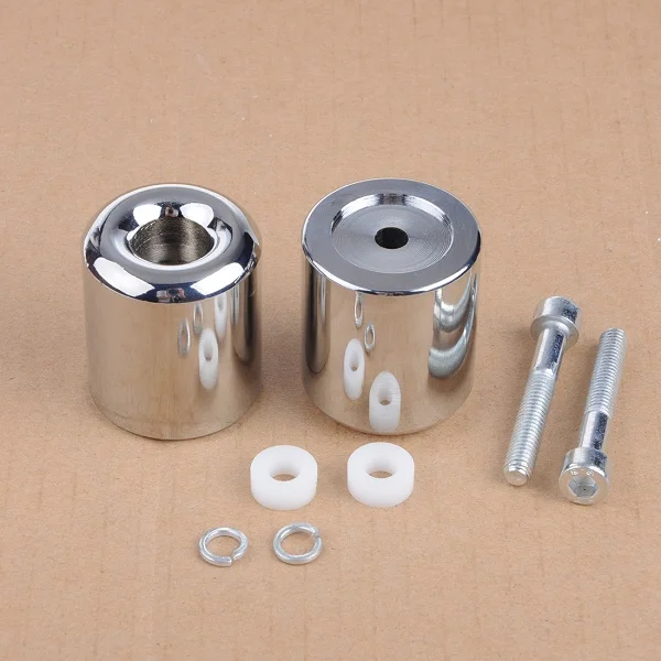 Wotefusi хромированная рукоятка концы ручки крышки для Yamaha YZF 06-12 R6 R1 03-10 FJR 1300 [PA469-PA470] - Цвет: Серебристый