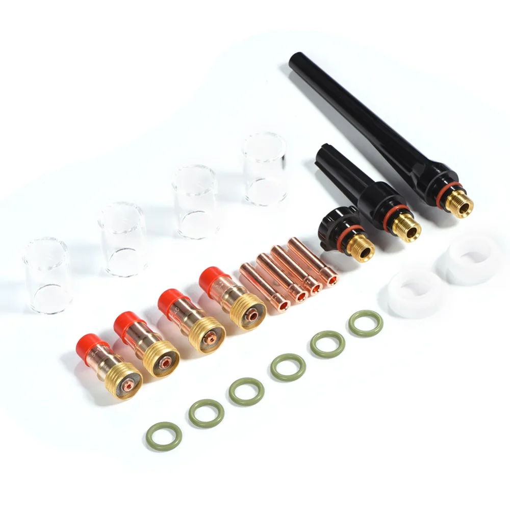 23pcs/set Professional Tig Welding Torch Gas Lens Kit For Hand Tools WP-17/18/26 Series butane blow torch | Инструменты