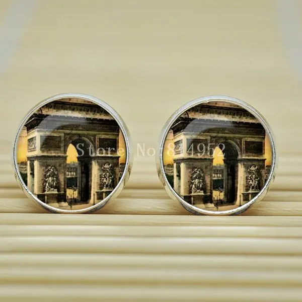 1 пара Старый Париж открытки Серьги стекло Кабошон B1432|earring rhinestone|earrings hollywoodearrings cc |