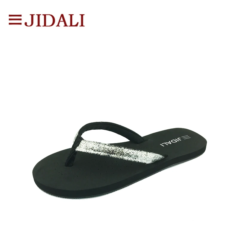 JIDALI/Модная женская обувь; удобные легкие и гибкие летние женские тонкие сандалии из ЭВА на плоской подошве; шикарные женские сандалии; Размеры 35-39 - Цвет: Silver