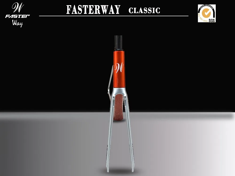 Тайваньский бренд FASTERWAY Классический прозрачный оранжевый серебряный супер легкая карбоновая рама, дорожный: рамка+ подседельный штырь+ вилка+ зажим+ гарнитура