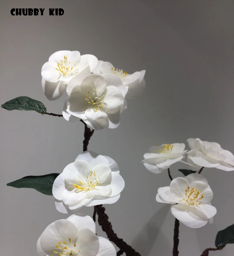 Real touch artificial silicone Cherry blossoms felt latex flowers Peach blossom wedding decorative wholesale 6pcs/lot on. Искусственные цветы из силикона и латекса с имитацией прикосновения к реальным цветам вишни и персика для свадебного украшения оптом 