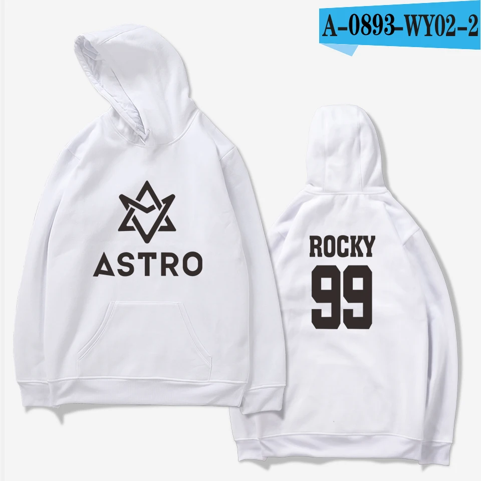 LUCKYFRIDAYF ASTRO Kpop толстовки Moletom STAR Group Весенняя женская/Мужская хлопчатобумажная Повседневная Толстовка Harajuku Мужская/женская одежда - Цвет: white