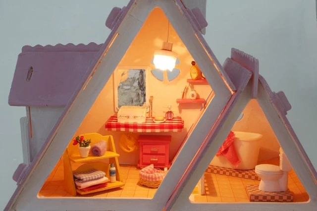 Мебель DIY Кукольный дом Wodden Miniatura кукольные домики мебель набор DIY Головоломка собрать кукольный домик игрушки для детей подарок для девочек