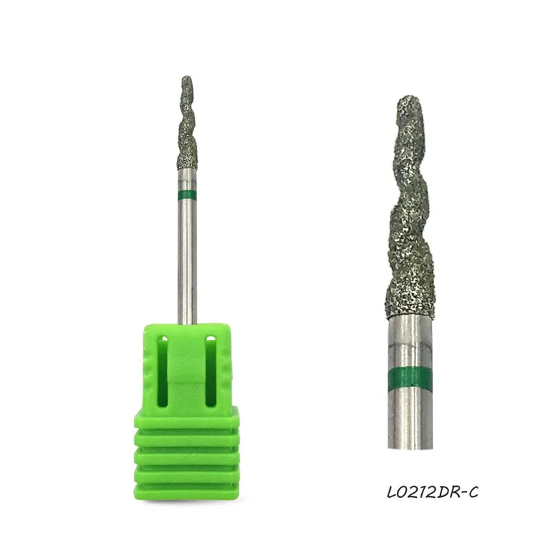 L0212DR-C HYTOOS спиральное алмазное сверло для ногтей 3/3" роторное сверло для маникюра Инструменты для педикюра электрические сверла аксессуары мельница для ногтей - Цвет: L0212DR-C