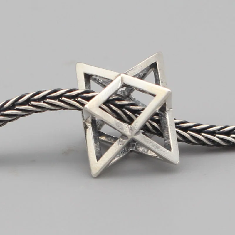 Шармы Karma Merkaba из стерлингового серебра 925 пробы Полые бусины 4 5 мм отверстие