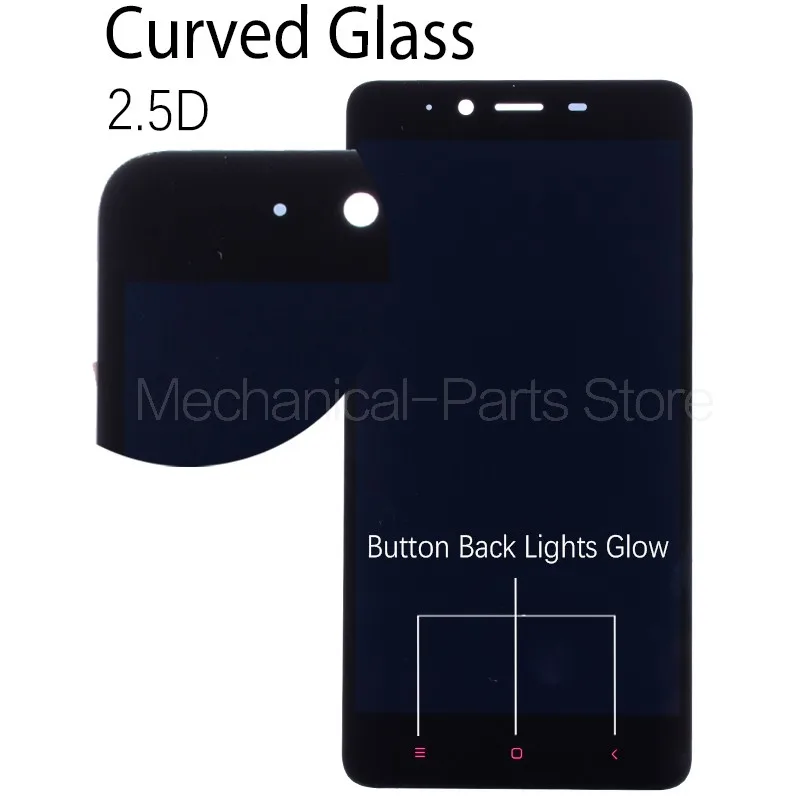 Дисплей для XIAOMI Redmi Note 2 LCD в сборе с тачскрином на рамке 5.5'' черный