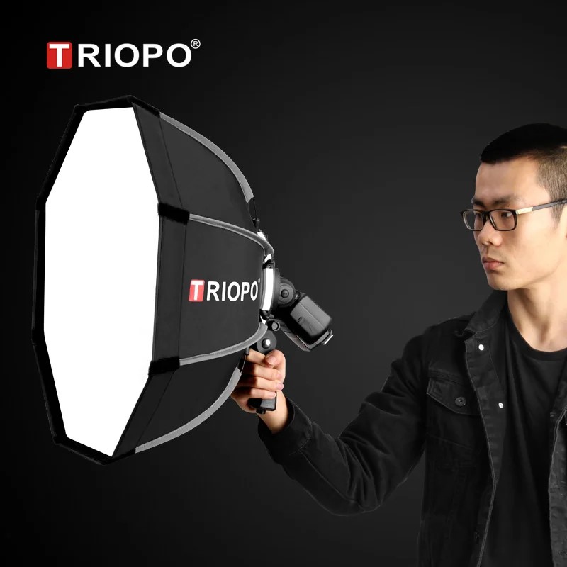 TRIOPO 90 см фото восьмиугольный зонтик светильник софтбокс с ручкой для Godox V860II TT600 аксессуары для фотостудии софтбокс