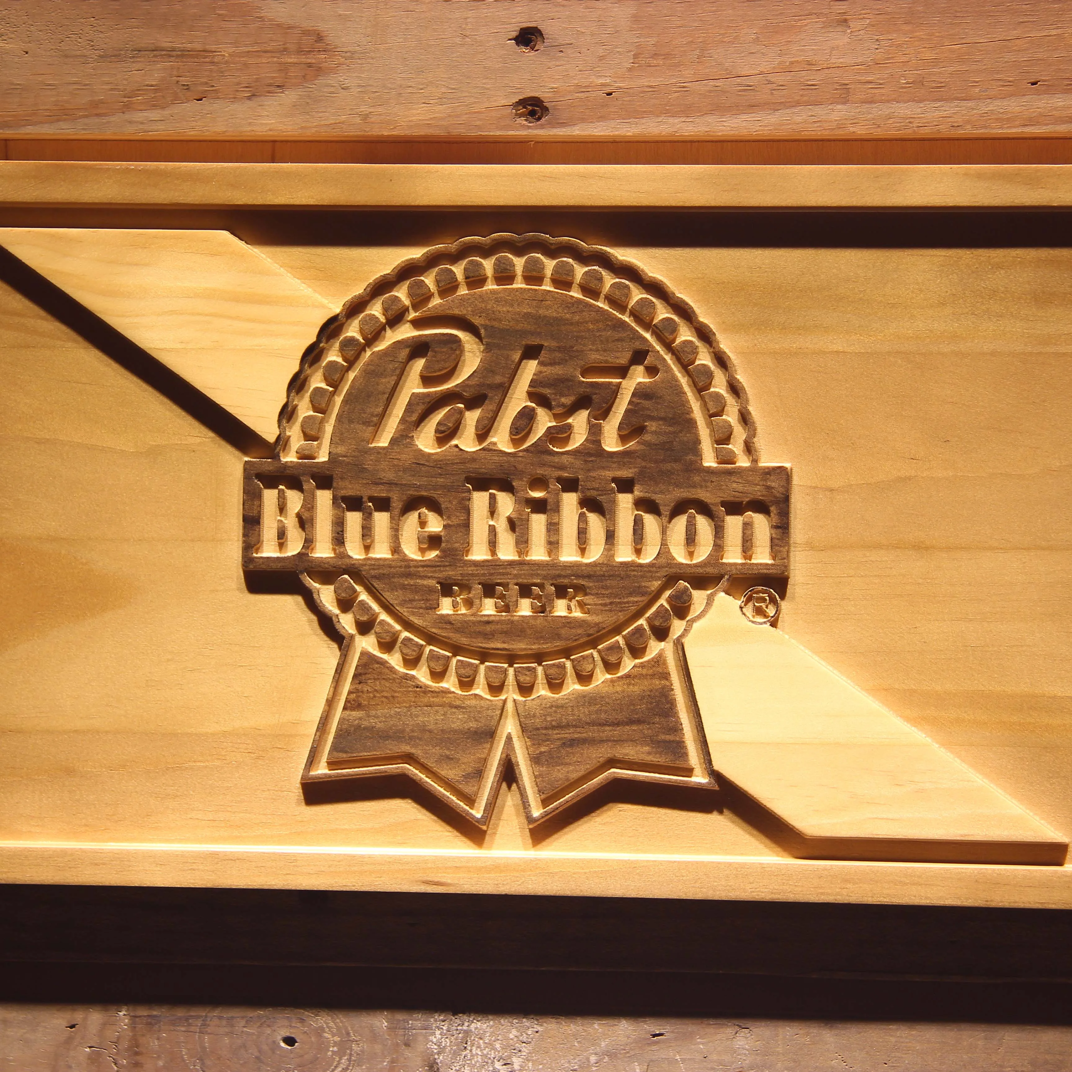 Pabst голубая лента пива 3D деревянный знак бара|Таблички и знаки| |