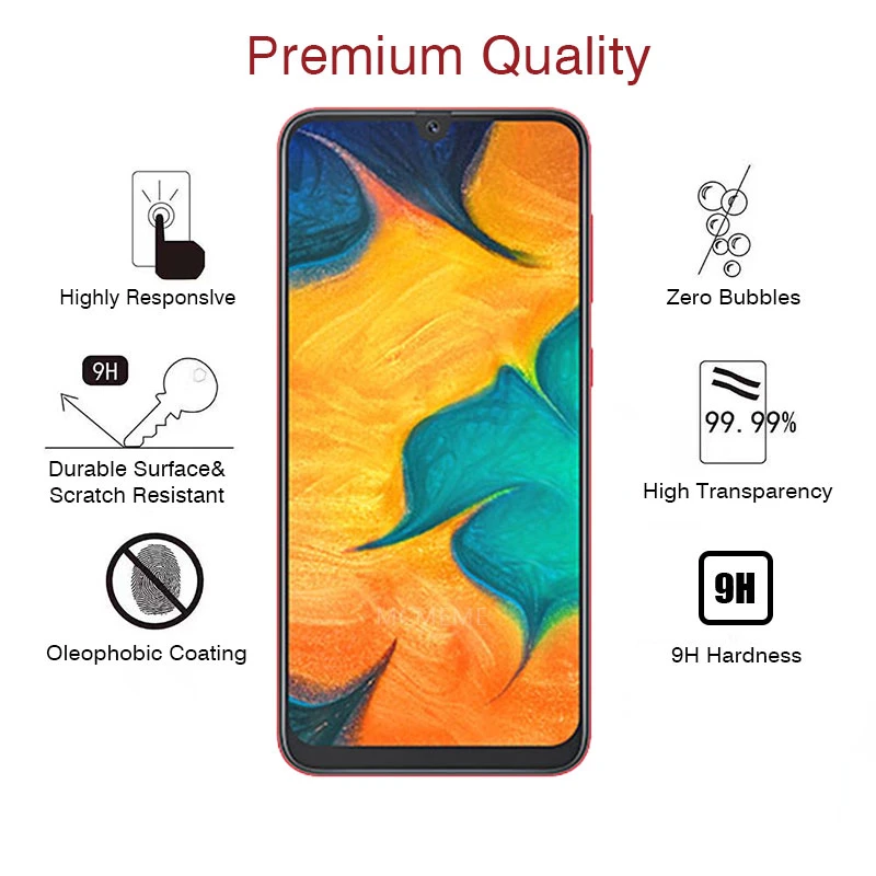 2 piezas para Samsung Galaxy A50 vidrio para Samsung A50 vidrio templado fino 9H dureza Protector de pantalla para Samsung Galaxy A50 vidrio-3