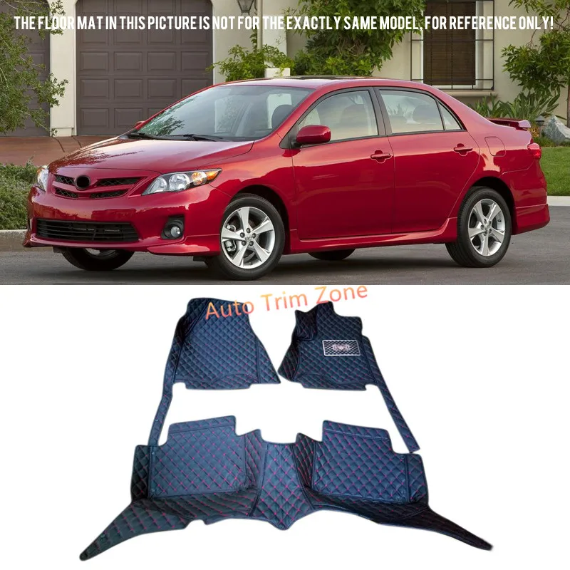 Черные кожаные коврики и ковры для Toyota Corolla 2008 2009 2010 2011 2012 2013|leather floor mats|floor matinterior