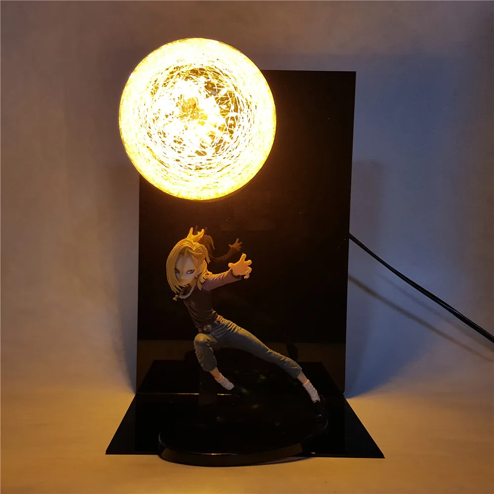 Android 18 лазурь светодиодный настольная лампа вспышка освещение фигурка набор