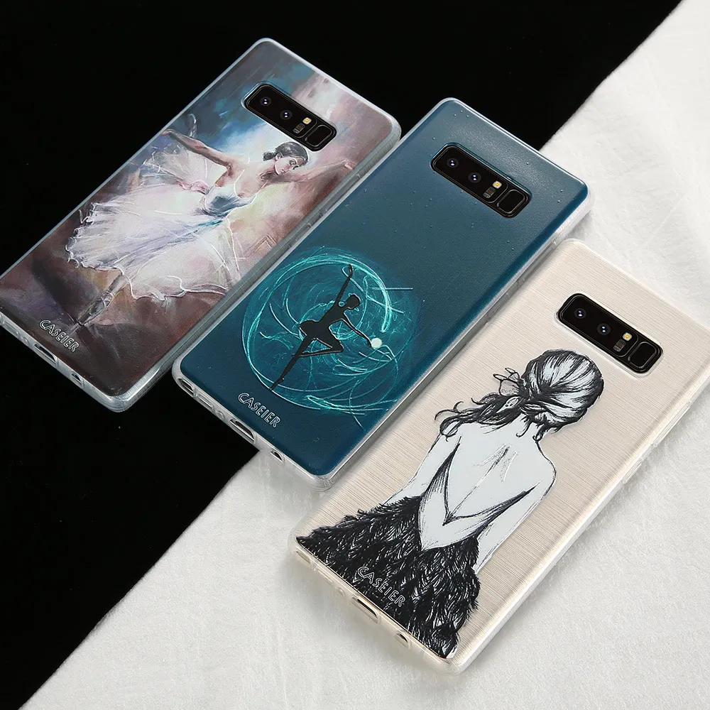 Caseier силиконовый чехол для телефона samsung S8 Plus Note 8 Чехлы девчачий мягкий S7 S6 Edge Shell