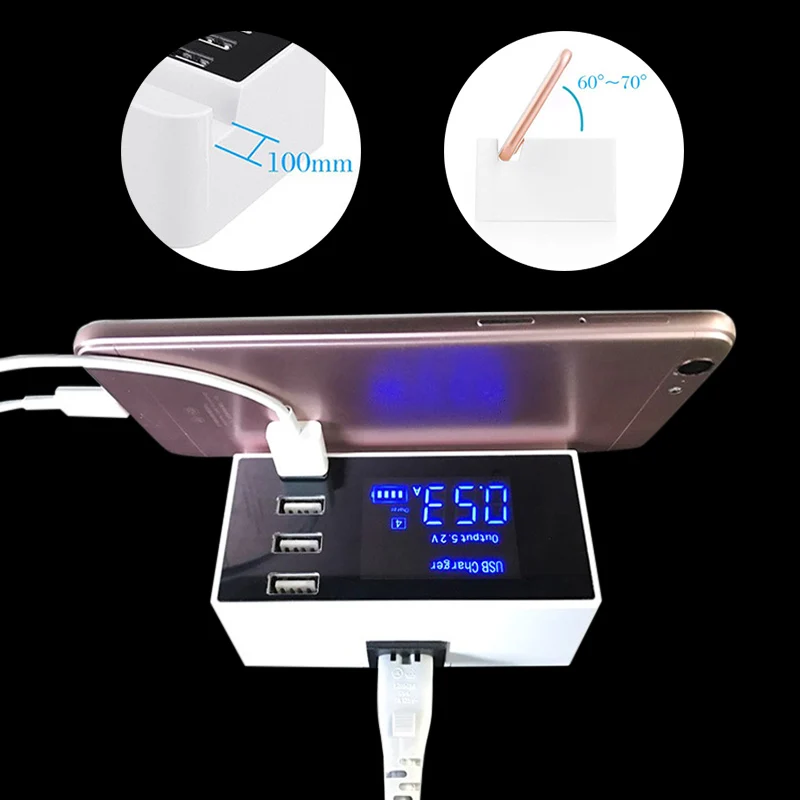 4-Port Multi USB Quick Charger 20W Power Adapter US/EU/UK Plug Phone Holder Stand Dropshipping | Электроника