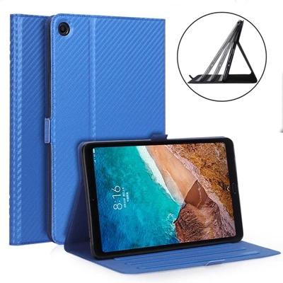 Синий Чехол из углеродного волокна для Xiao mi pad4 Plus mi Pad 4 Plus mi pad 4 Plus дюймов 10,1 дюймов планшет Регулируемая подставка - Цвет: Синий
